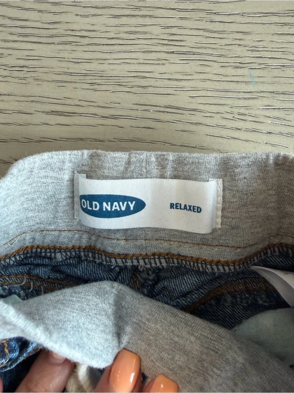 Old Navy Kids Denim Pull-On Jeans in Blue with Gray Waistband